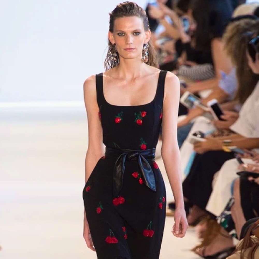 Altuzarra Cherry Strawberry Black Dress Small / 36